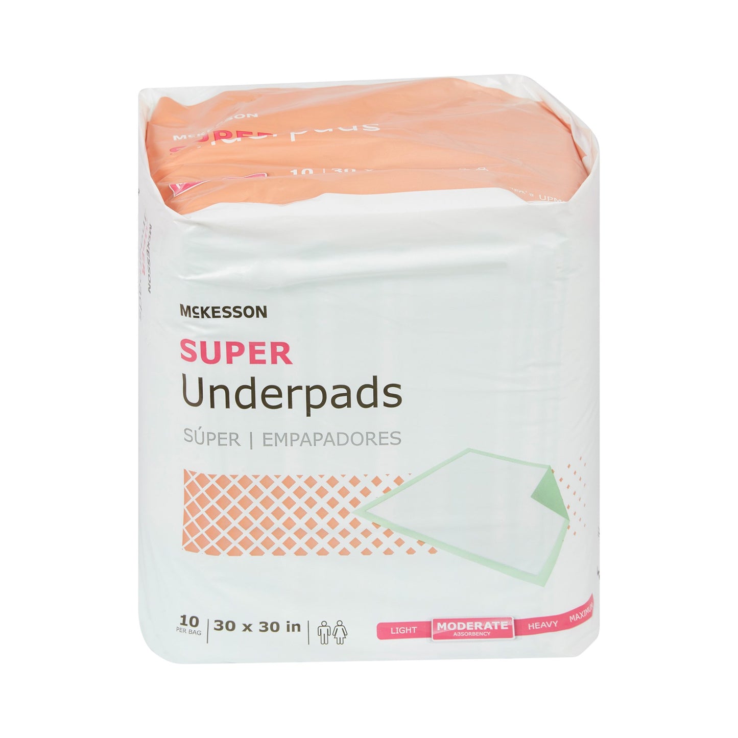 McKesson Super Disposable Underpad 30 X 30 Inch Fluff / Polymer Moderate Absorbency (724049_CS)