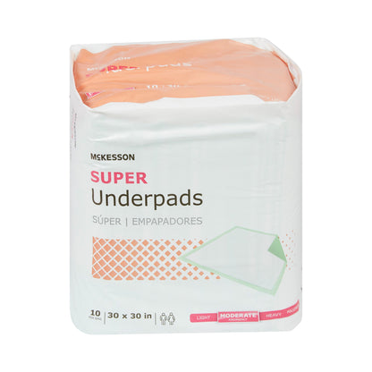 McKesson Super Disposable Underpad 30 X 30 Inch Fluff / Polymer Moderate Absorbency (724049_BG)