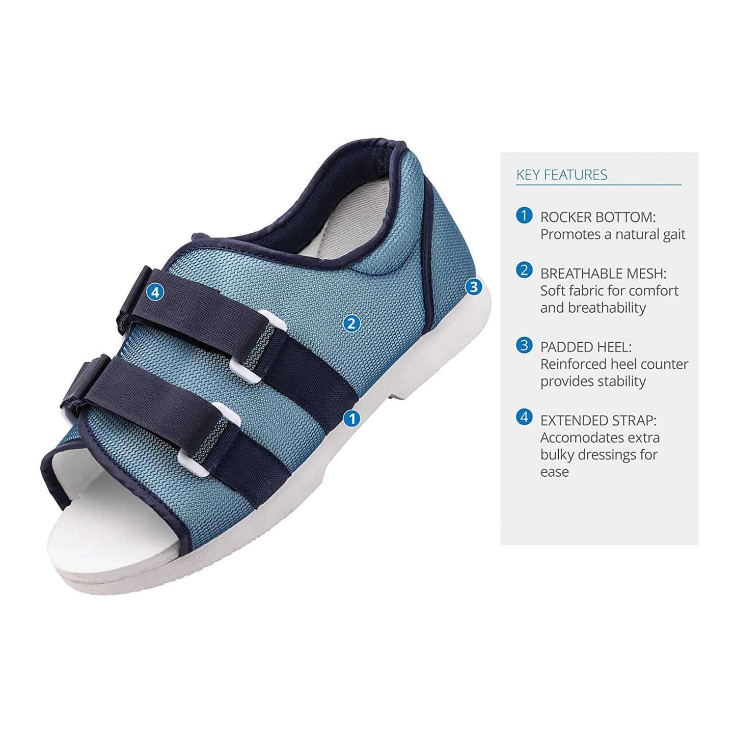 Össur® Mesh Top Post-Op Shoe Medium Female Blue (453138_EA)