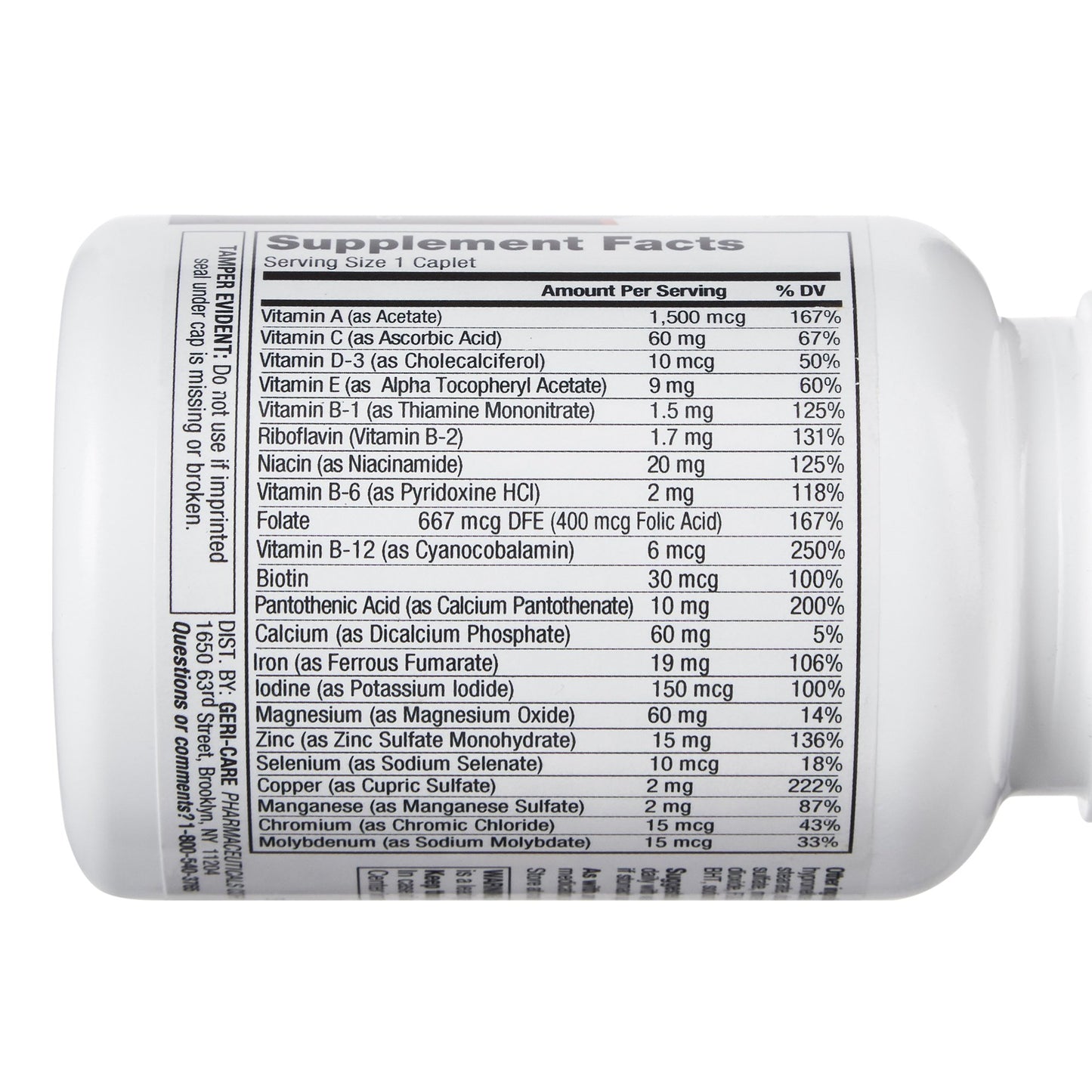 Geri-Care® Multivitamin Supplement with Minerals Tablet 100 per Bottle (633783_BT)