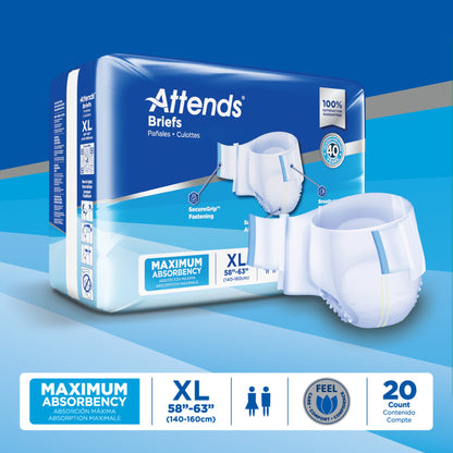 Attends® Unisex Incontinence Brief X-Large Disposable Heavy Absorbency (959160_BG)