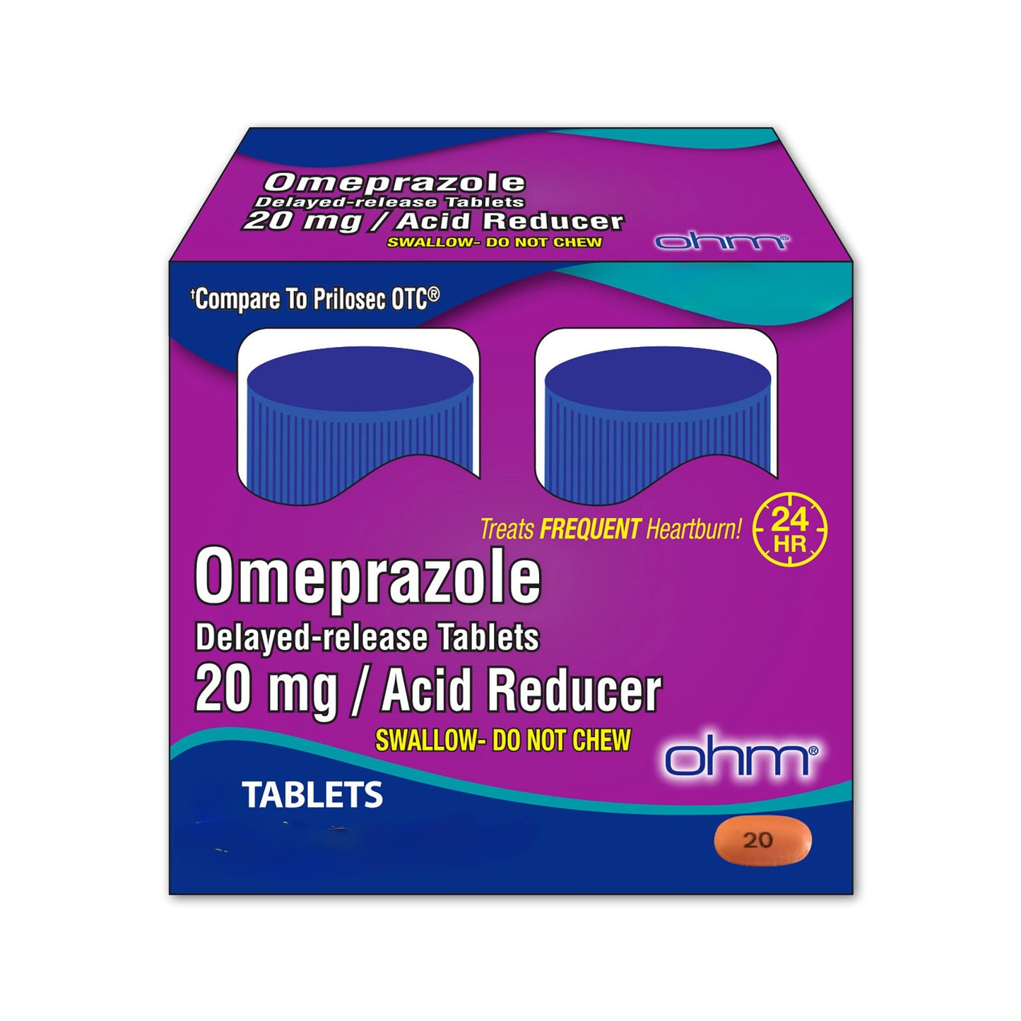 Ohm Labs Antacid 20 mg Strength Delayed-Release Tablet 14 per Box (1266865_BT)