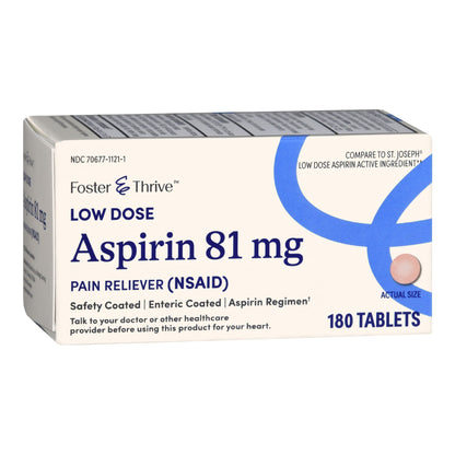 Foster & Thrive™ Pain Relief 81 mg Strength Aspirin Tablet 180 per Bottle (1238965_BT)