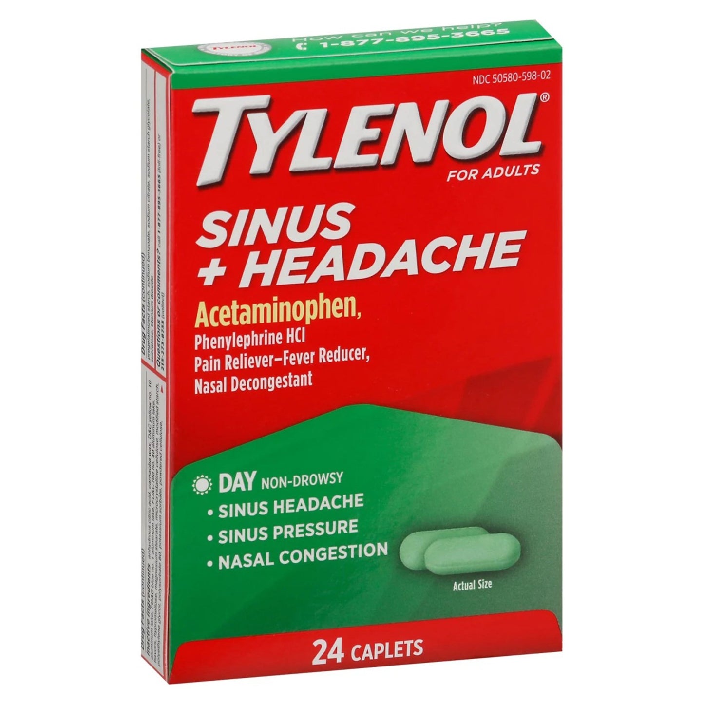 Tylenol® Sinus + Headache Cold and Sinus Relief 325 mg - 5 mg Strength Tablet (983046_BT)