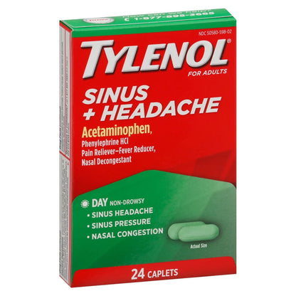 Tylenol® Sinus + Headache Cold and Sinus Relief 325 mg - 5 mg Strength Tablet (983046_BT)