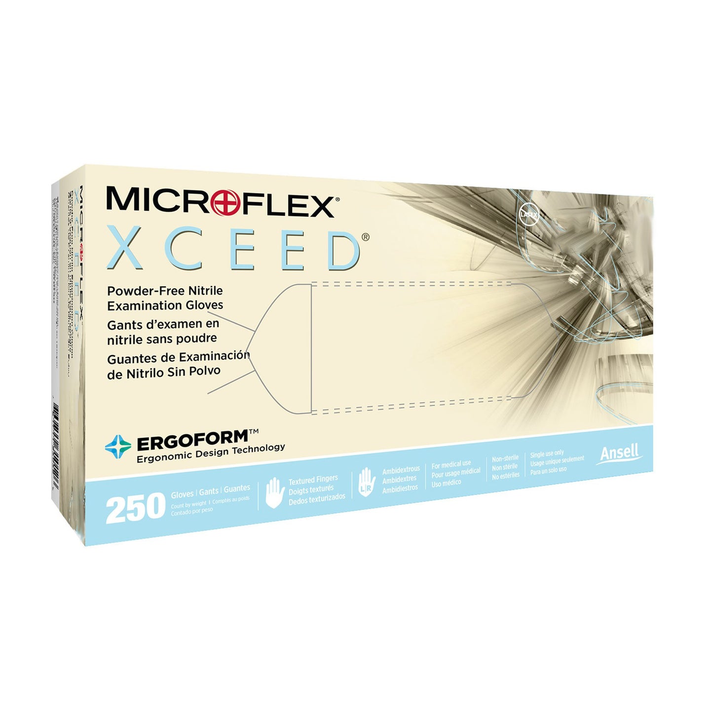 XCEED™ Exam Glove Large NonSterile Nitrile Standard Cuff Length Textured Fingertips Blue Not Rated (763378_BX)