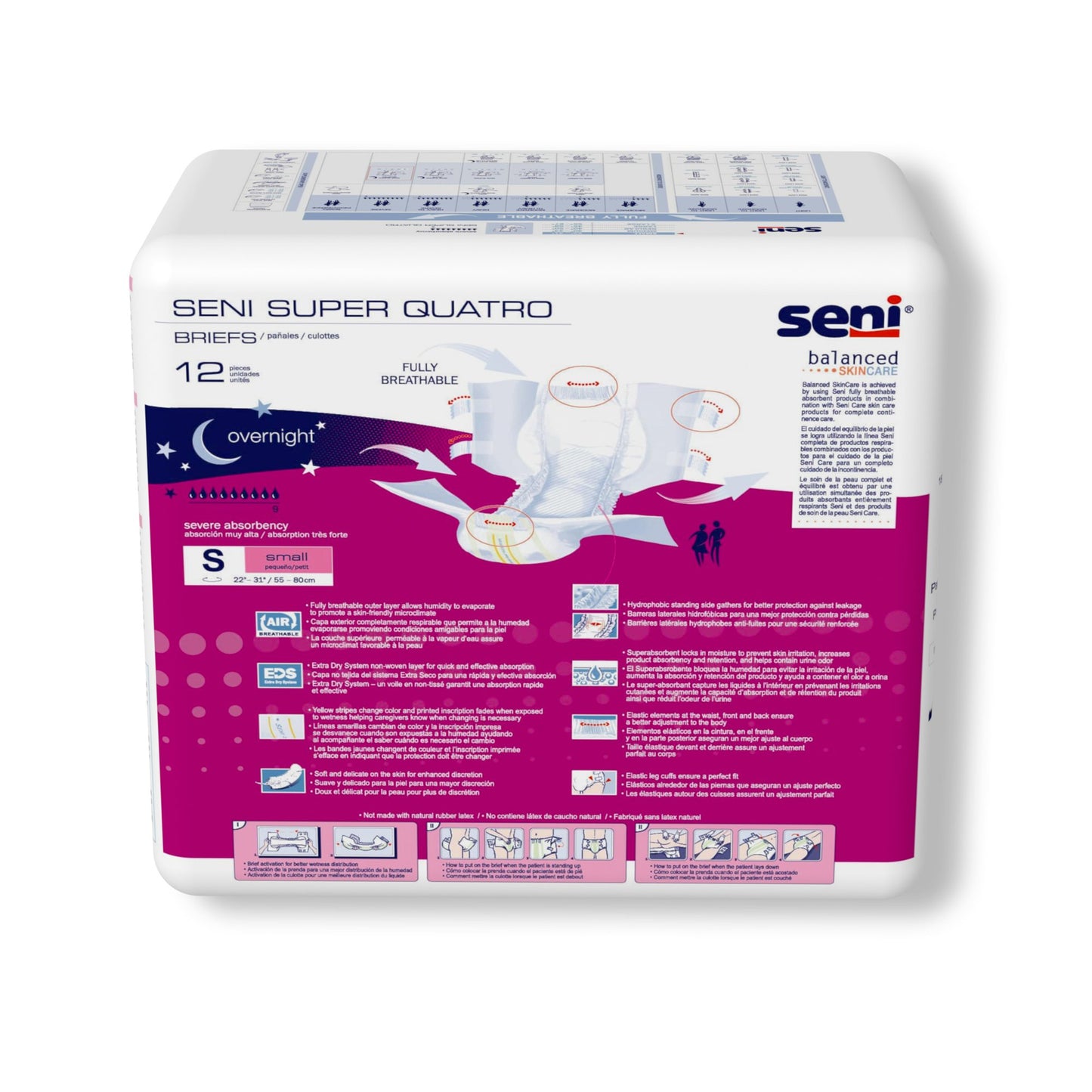 Seni® Super Quatro Unisex Adult Incontinence Brief Small Disposable Heavy Absorbency (1163838_PK)