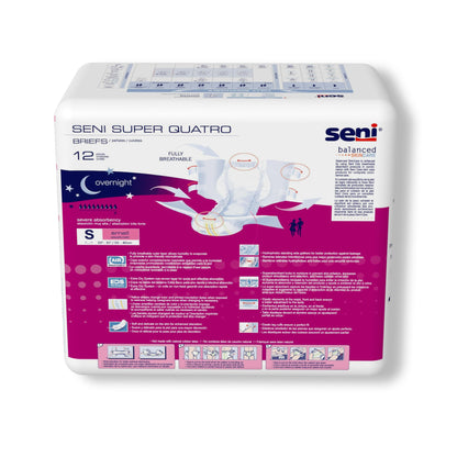 Seni® Super Quatro Unisex Adult Incontinence Brief Small Disposable Heavy Absorbency (1163838_PK)