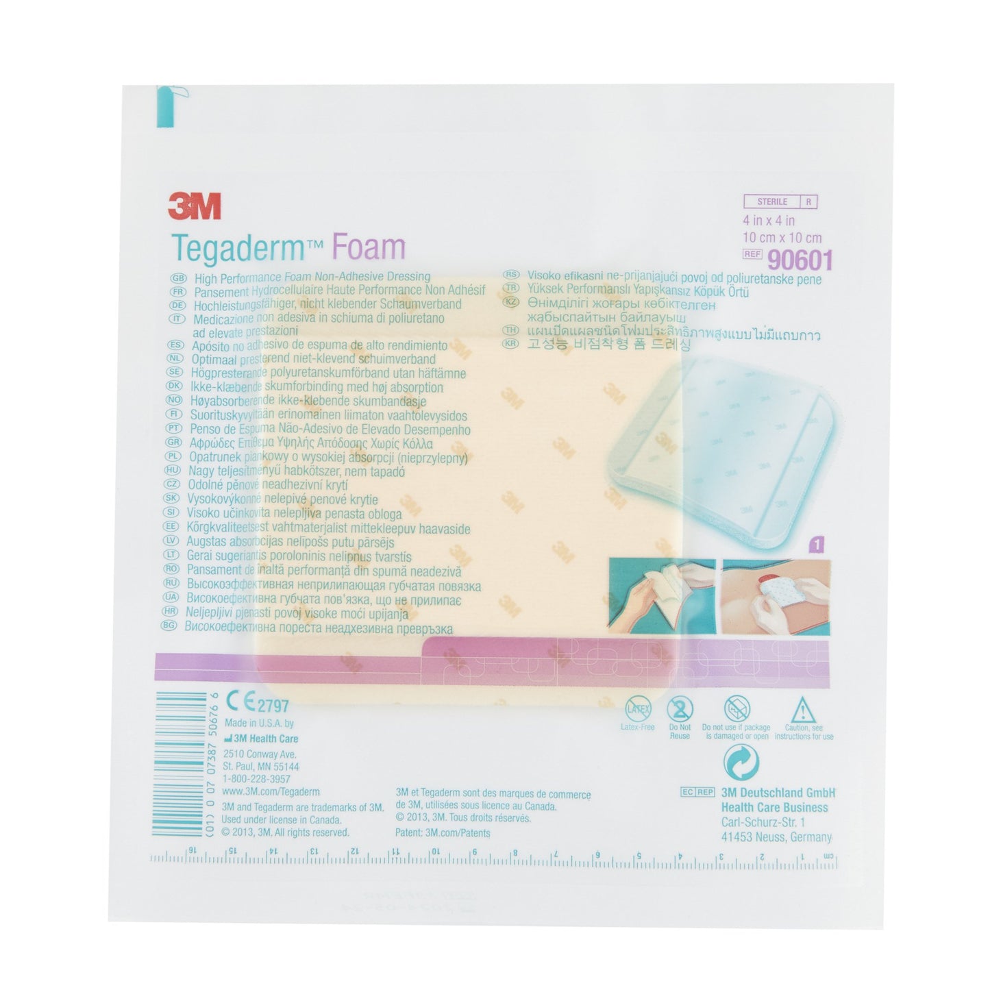 3M™ Tegaderm™ High Performance Foam Dressing 4 X 4 Inch Without Border Film Backing Nonadhesive Square Sterile (688562_EA)