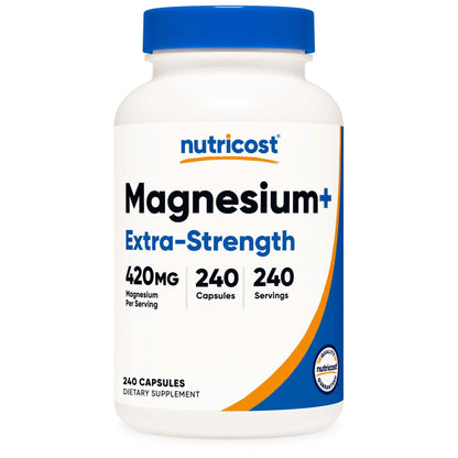 nutricost® Dietary Supplement Magnesium + XS 420 mg Strength Capsule 240 Per Bottle (1270258_CS)