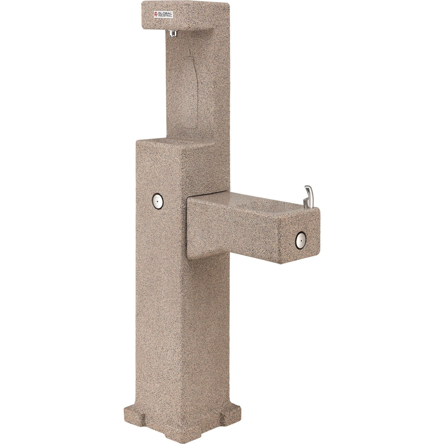 Global Industrial Outdoor Drinking Fountain with Bottle Filler, Rotocast Granite Finish (WB603601)