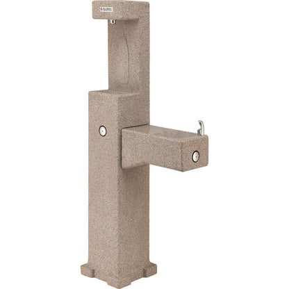 Global Industrial Outdoor Drinking Fountain with Bottle Filler, Rotocast Granite Finish (WB603601)