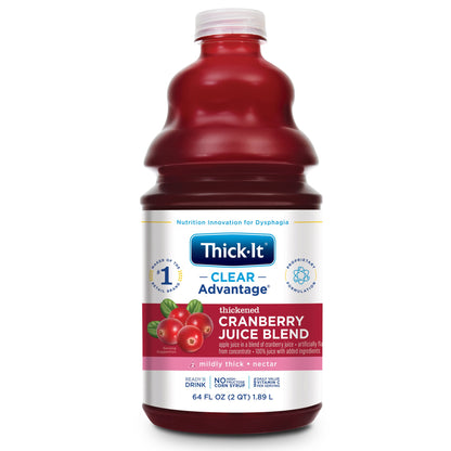 Thick-It® Clear Advantage® Thickened Beverage 64 oz. Bottle Cranberry Flavor Liquid IDDSI Level 2 Mildly Thick (742229_CS)