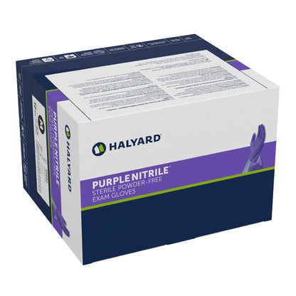 Purple Nitrile® Exam Glove Medium Sterile Pair Nitrile Standard Cuff Length Textured Fingertips Purple Not Rated (407603_BX)