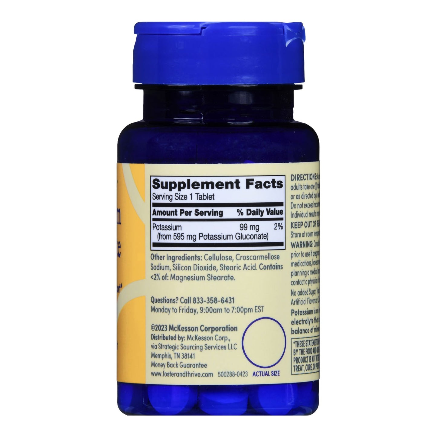 Foster & Thrive™ Dietary Supplement Potassium Gluconate 595 mg Strength Tablet 100 per Bottle (1238893_BT)