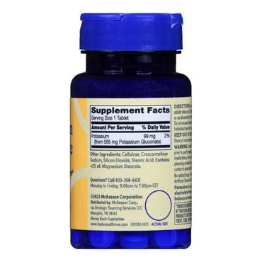 Foster & Thrive™ Dietary Supplement Potassium Gluconate 595 mg Strength Tablet 100 per Bottle (1238893_BT)