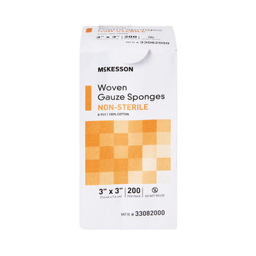 McKesson Gauze Sponge 3 X 3 Inch 8-Ply NonSterile 200 per Pack (446030_CS)
