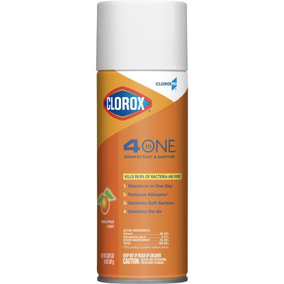 CloroxPro™ Clorox® 4 in One Surface Disinfectant / Sanitizer Alcohol Based Aerosol Spray Liquid 14 oz. Can Citrus Scent NonSterile (924558_BT)