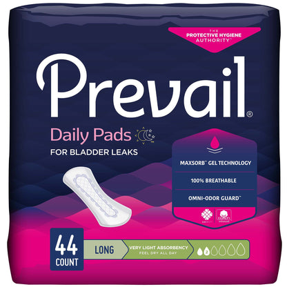 Prevail® Daily Pads Bladder Control Pad 8.35 Inch Length Light Absorbency Polymer Core One Size Fits Most (1166745_BG)