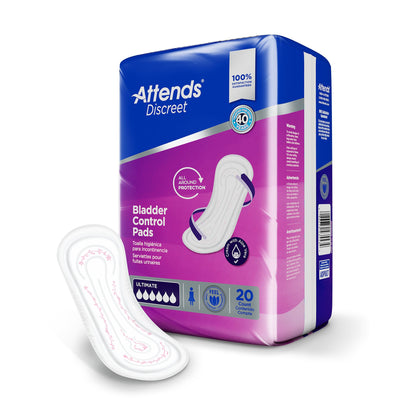 Attends® Discreet Bladder Control Pad 15 Inch Length Heavy Absorbency Polymer Core One Size Fits Most (1039115_CS)