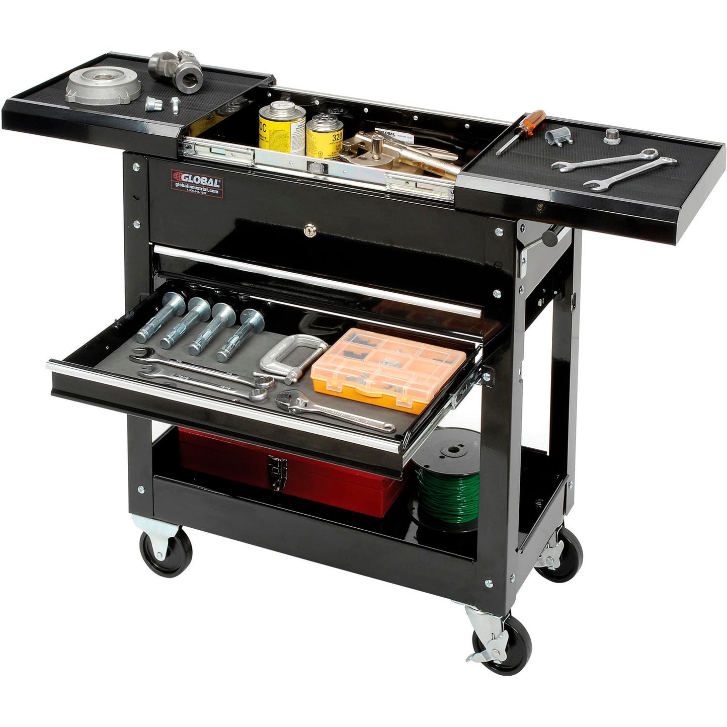 Global Industrial 27" 2-Drawer Tool Cart With Sliding Top (WB534155)