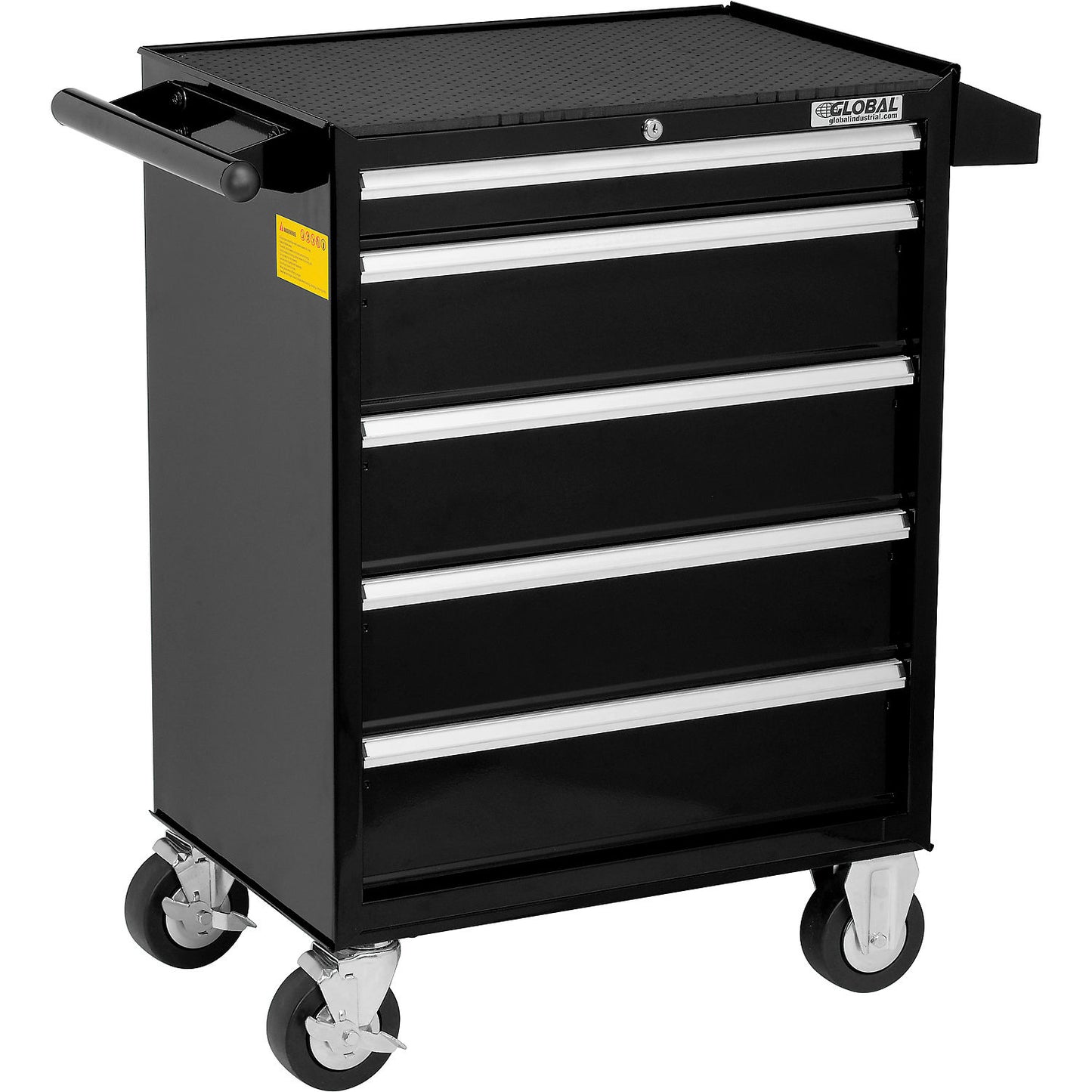 Global Industrial 26-3/8" x 18-1/8" x 37-13/16" 5 Drawer Black Roller Tool Cabinet (WB535362)