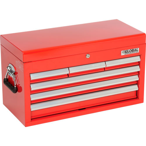 Global Industrial 25-15/16" x 12-1/16" x 14-3/4" 6 Drawer Red Tool Chest (WB535365)