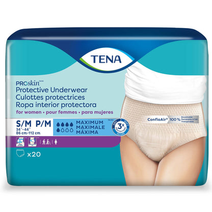 TENA® ProSkin™ Protective Female Adult Absorbent Underwear Pull On with Tear Away Seams Small / Medium Disposable Moderate Absorbency (1135407_CS)