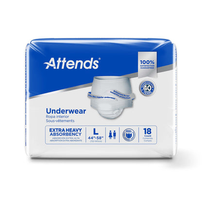 Attends® Care Unisex Adult Absorbent Underwear Pull On with Tear Away Seams Large Disposable Heavy Absorbency (771657_CS)