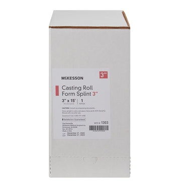 McKesson Padded Splint Roll 3 Inch X 15 Foot Fiberglass White (862507_CS)