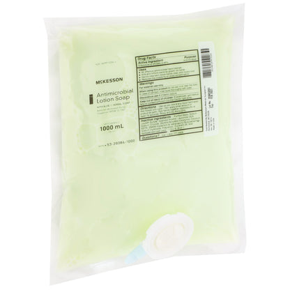 McKesson Antimicrobial Soap Lotion 1,000 mL Dispenser Refill Bag Herbal Scent (468273_CS)