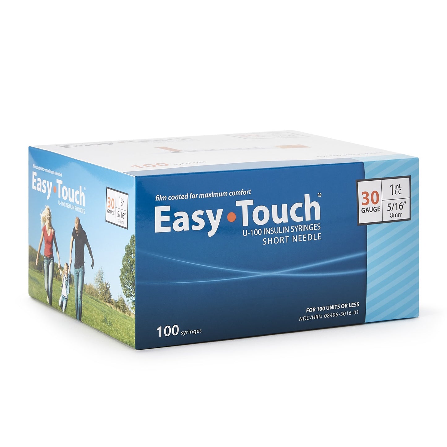 EasyTouch™ Standard Insulin Syringe with Needle 1 mL 5/16 Inch 30 Gauge NonSafety Thin Wall (1156896_BX)