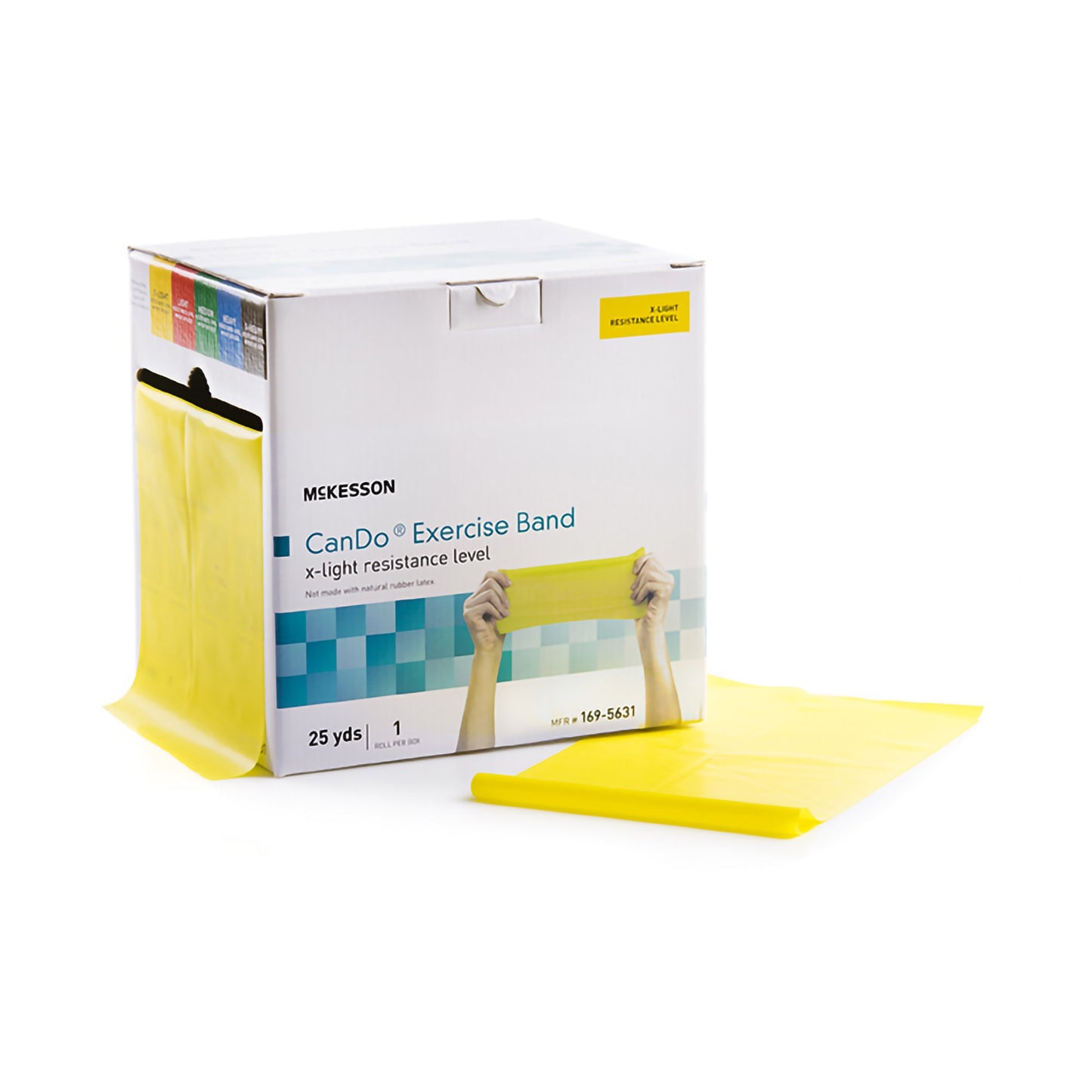 McKesson CanDo® Exercise Resistance Band Yellow 5 Inch X 25 Yard X-Light Resistance (1073312_EA)