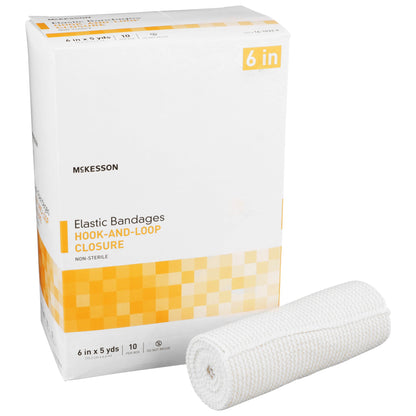 McKesson Elastic Bandage 6 Inch X 5 Yard Single Hook and Loop Closure Tan NonSterile Standard Compression (454621_RL)