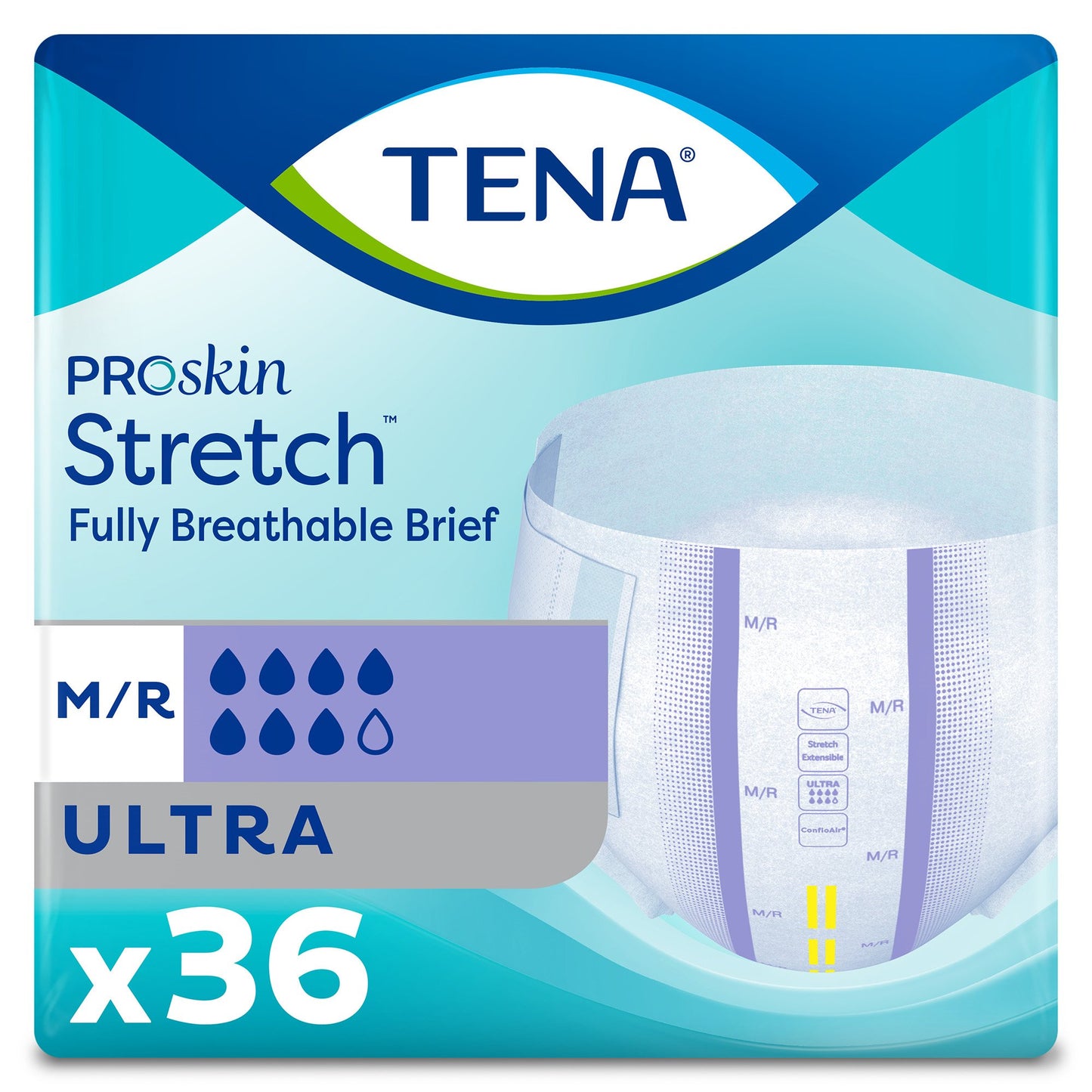 TENA ProSkin Stretch™ Ultra Unisex Adult Incontinence Brief Medium Disposable Heavy Absorbency (709216_BG)