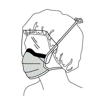 FluidShield Surgical Mask with Eye Shield Anti-fog Foam ASTM F2100-11 Level 2 Tie Closure One Size Fits Most (199537_CS)
