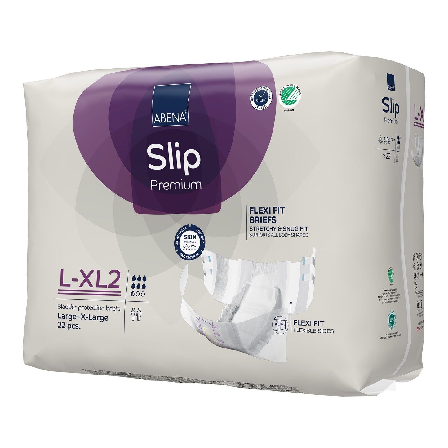 Abena Slip Flexi Fit Unisex Adult Incontinence Brief Large / X-Large Disposable Heavy Absorbency (1246194_PK)