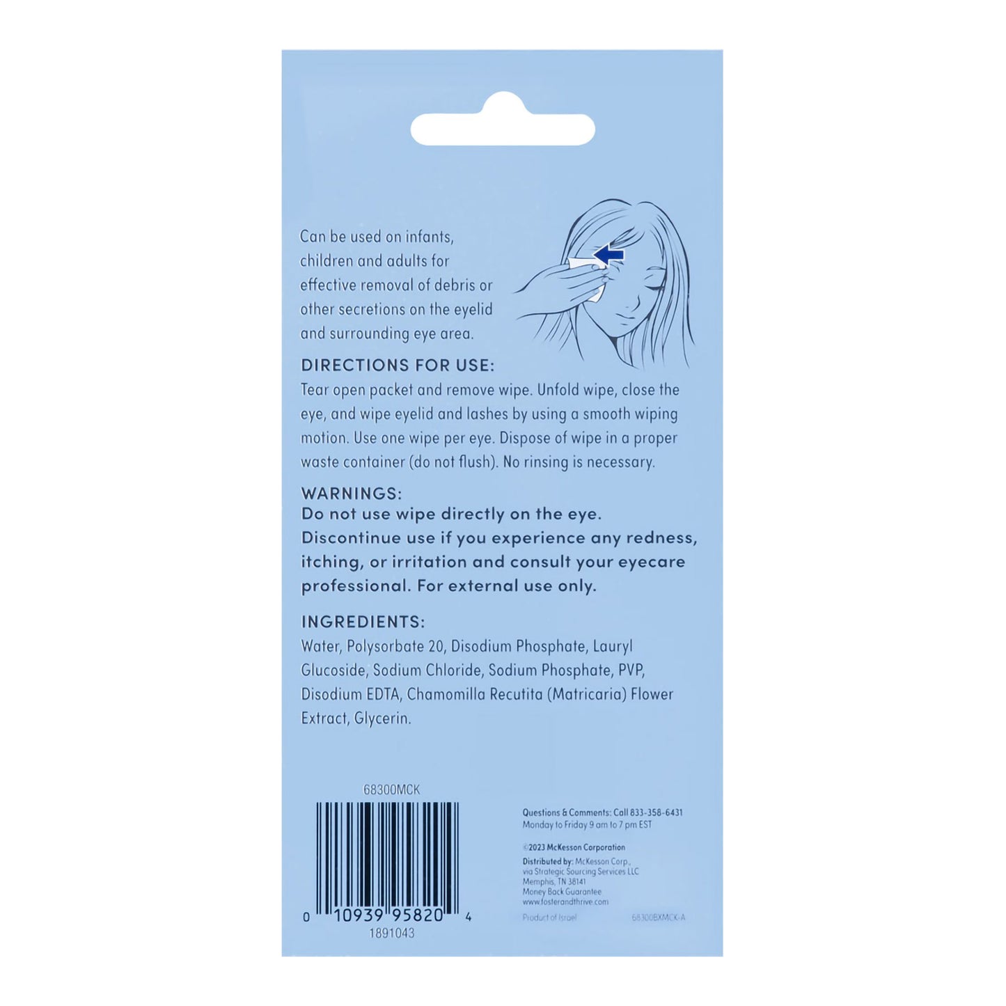 Foster & Thrive™ Eyelid Cleanser 30 per Box Wipe (1238988_BX)