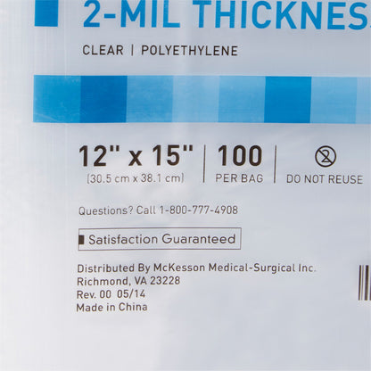 McKesson Reclosable Bag 12 X 15 Inch Polyethylene Clear Zipper Closure (854576_CS)