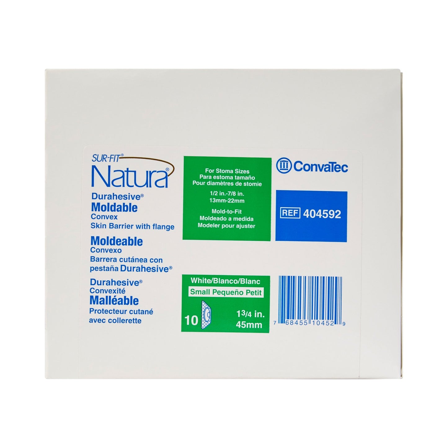 Sur-Fit Natura® Durahesive® Ostomy Barrier Moldable, Extended Wear Acrylic Tape 45 mm Flange Sur-Fit Natura® System 1/2 to 7/8 Inch Opening (461893_BX)