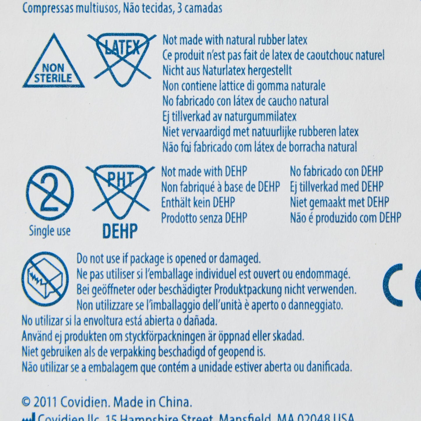 Curity™ Nonwoven Sponge 4 X 4 Inch 3-Ply NonSterile 200 per Pack (194217_BG)