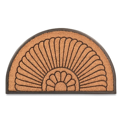 Notrax Coir Crescent Rubber Molded Door Mat, C04, 1/2 in x 24 in W x 39 in L, Anti-Skid Backing, Natural Fibers (921-C04S2439CR)