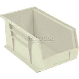 Global Industrial Plastic Hang & Stack Bin, 14-3/4"L x 5-1/2"W x 5"H, Beige (WB269689BG)