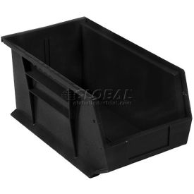 Global Industrial Plastic Hang & Stack Bin, 14-3/4"L x 5-1/2"W x 5"H, Black (WB269689BK)