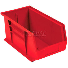 Global Industrial Plastic Hang & Stack Bin, 14-3/4"L x 5-1/2"W x 5"H, Red (WB269689RD)