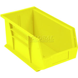 Global Industrial Plastic Hang & Stack Bin, 14-3/4"L x 5-1/2"W x 5"H, Yellow (WB269689YL)