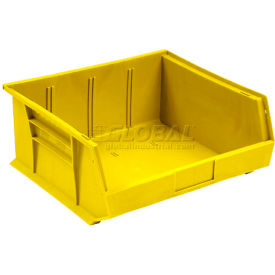 Global Industrial Plastic Hang & Stack Bin, 10-7/8"L x 16-1/2"W x 5"H, Yellow (WB550125YL)