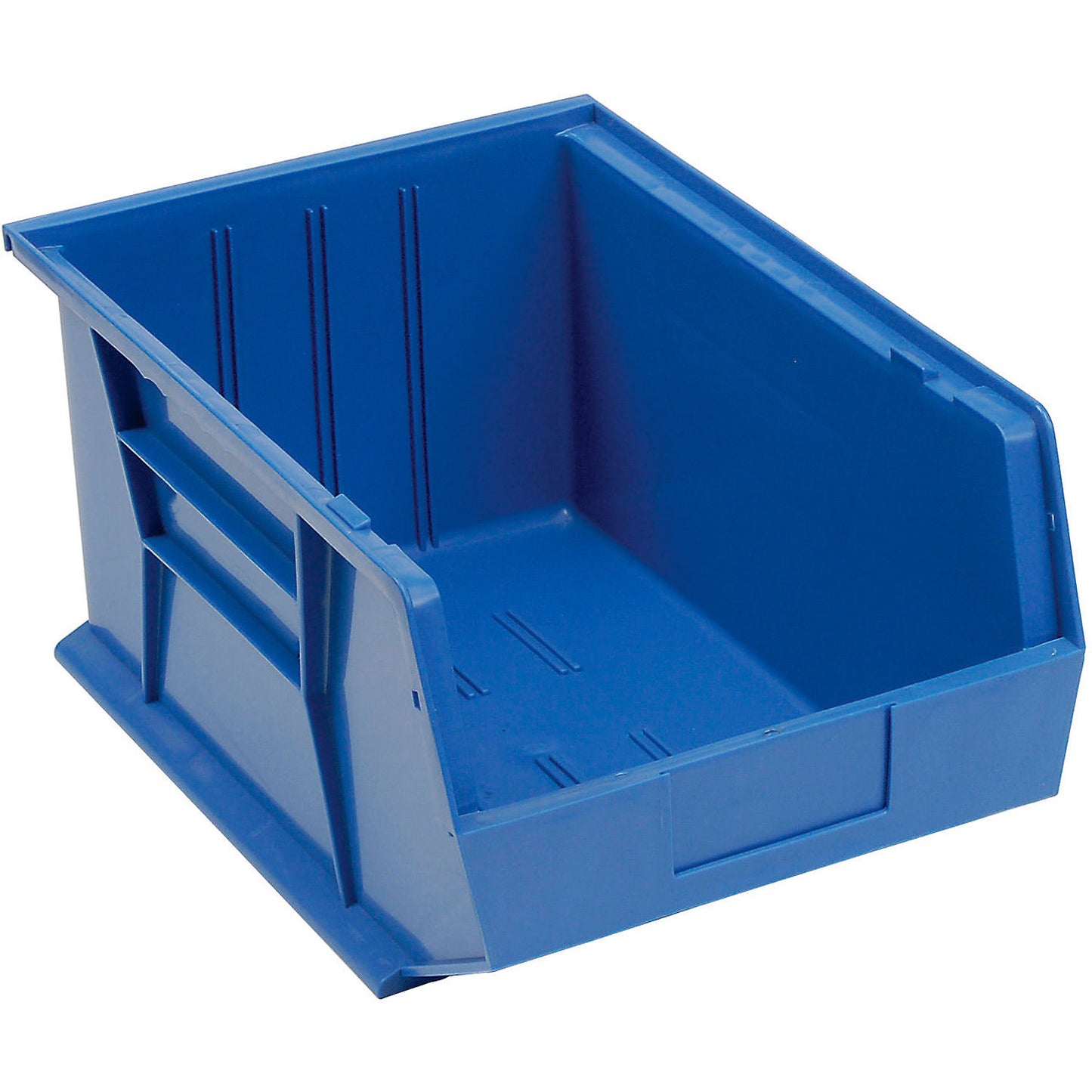 Global Industrial Plastic Hang & Stack Bin, 16"L x 11"W x 8"H, Blue (WB550117BL)