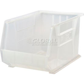 Global Industrial Plastic Hang & Stack Bin, 16"L x 11"W x 8"H, Clear (WB550117CL)