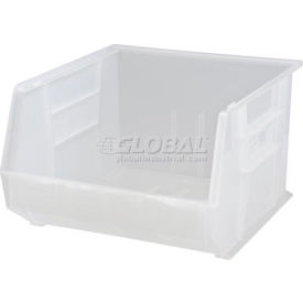 Global Industrial Plastic Hang & Stack Bin, 18"L x 16-1/2"W x 11"H, Clear (WB550121CL)